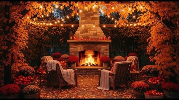 Cozy Autumn Orchard fire, fire crackling, ambience for sleep, reading, studying, and relaxing, ASMR