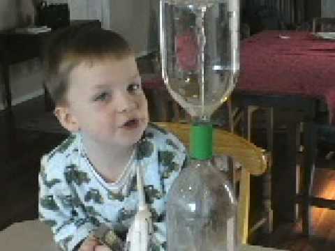 Homemade science project Tornado with soda bottles