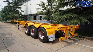 CIMC 3 Axle Skeletal Chassis Semi Trailers Price 20ft/40ft Shipping Container Trailer for Sale