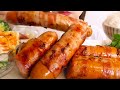 【咀嚼音】魅惑のチーズフランクウィズベーコンとご飯🥓🧀｜Cheese frank with bacon Eating Sounds/ASMR/mukbang
