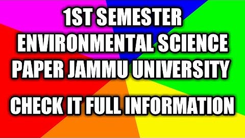 1st semester Environmental science previous year question papers ||Jammu university.