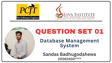 Database Management System - Question set 01 | Semester 01 | Java Institute | Sandas Badhugodahewa