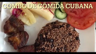 Como hacer arroz congri cubano, como hacer masas de puerco frita, como hacer yuca con mojo.