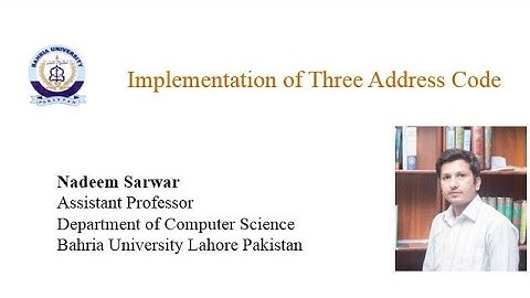 Lecture 13 | Three address code implementation | Compiler Construction