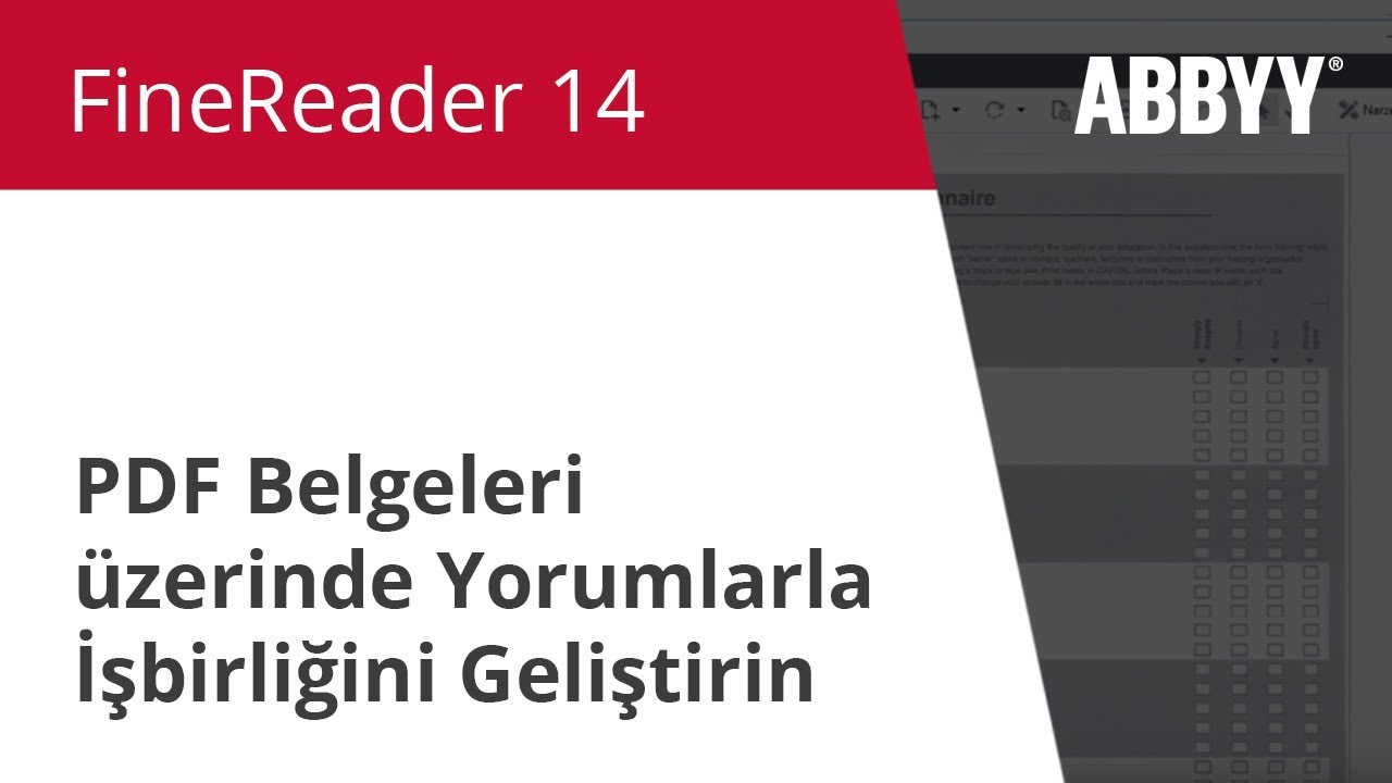 abbyy lingvo FineReader 14 Nasıl Yapılır: PDF Belgeleri üzerinde Yorumlarla İşbirliğini Geliştirin