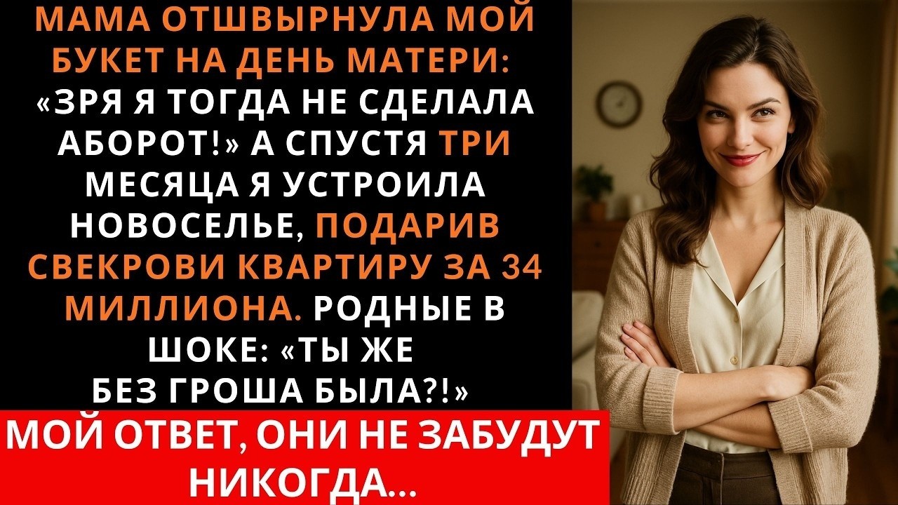 Мама отшвырнула мой букет на день матери — Зря я тогда не бросила тебя!» А спустя три месяца я