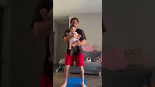 Workout partner! He gonna get me fit ! #youtubeshorts #funny #fitness #nogymrequired #baby #funny