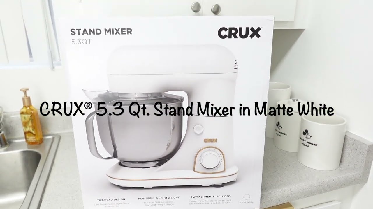 Crux 5.3-qt. 300-Watt Tilt-Head 12-Speed Stand Mixer - Ruby