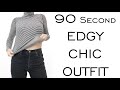 The 90 SECOND OUTFIT for when you're RUNNING LATE / Edgy Chic Everyday Look / Emily Wheatley