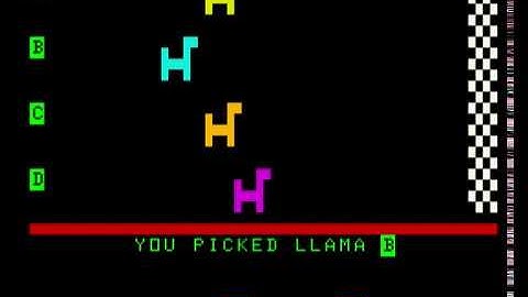 Llama Racing  - Tandy MC10 game in 10 lines of BASIC