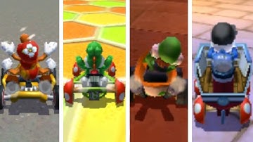 Mario Kart 7 - All Characters Losing Animations in Coin Runners