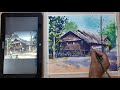 Live watercolor painting demo  simple painting demo for beginners