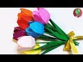 【折り紙】チューリップの花の立体的な可愛い折り方　花束にも！/ fukuoriroom