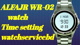 How to set time on ALFAJR WR-02 watch Time setting #watchservicebd