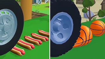 Wheel Smash Game! Very Satisfying and Relaxing ASMR Slicing video NEW UPDATE