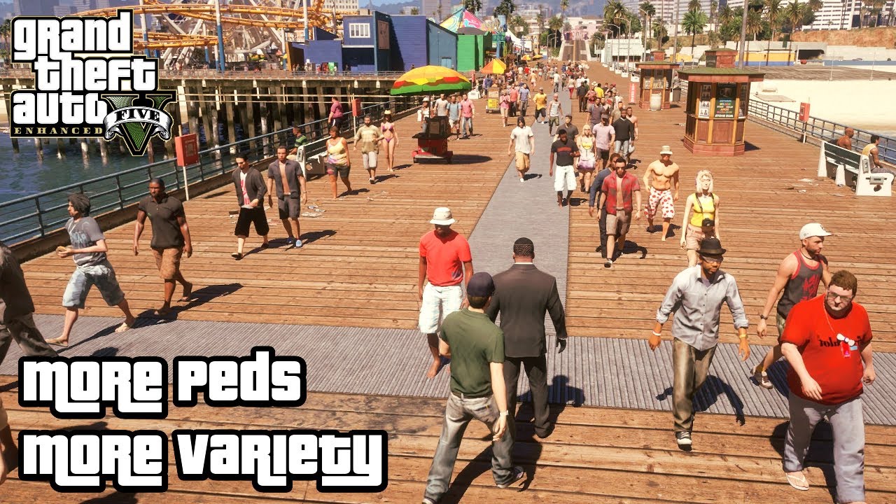Больше плотности и разнообразия пешеходов | GTA 5: улучшенная версия с максимальными настройками ...