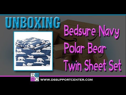 Sheet Set Twin Size Navy Printed Polar Bears Design Bedding Sets with Deep Pocket 3 Piece Soft Smooth Wrinkle&