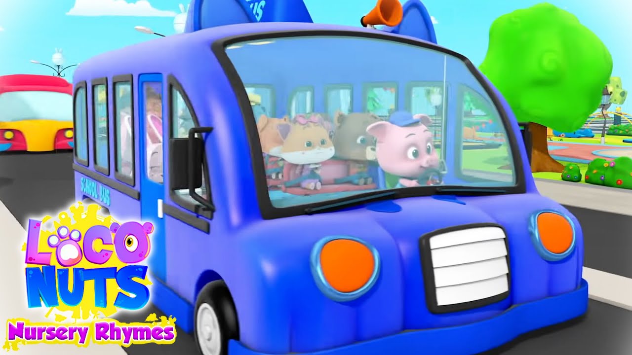 Wheels On The Bus Go Round and Round | Bus Song | Nursery Rhymes and Kids Songs with Loco Nuts