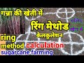 Sugarcane cultivation ring method fild calculation//