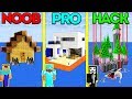 Minecraft Battle: NOOB vs PRO vs HACKER: SAFEST WATER HOUSE CHALLENGE in Minecraft Animation