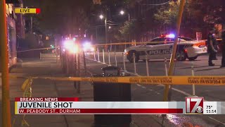 Juvenile shot in downtown Durham Tuesday night