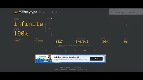 Infinite Wpm On Monkeytype