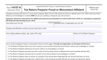 IRS Form 14157-A Walkthrough (Tax Return Preparer Fraud or Misconduct Affidavit)