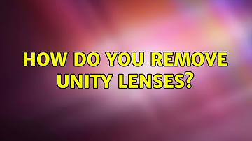Ubuntu: How do you remove unity lenses?