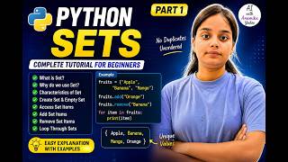 Learn Python Sets in One Video | Python Set Tutorial for Beginners