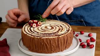 MAGIC Cake for the Holiday. Roll cake "Christmas tree stump". Sponge cake recipe for roll.