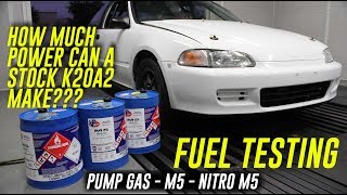HOW MUCH POWER CAN A STOCK K20A2 CIVIC MAKE ON RACE FUEL???