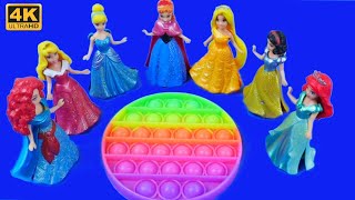 Satisfying Video l DIY | How To Make Rainbow  Pool With Disney Princess ASMR #9 Rainbow Bon Bon