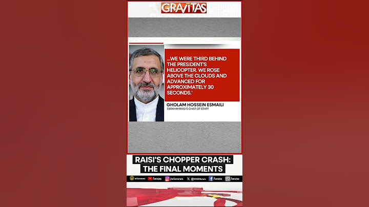 Gravitas | Raisi's Chopper Crash final moments | WION Shorts