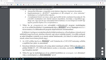 Informatika érettségi emelt szint - 2019. május 13. bud2017 - EXCEL