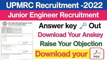 UPMRC Answer key out||Lucknow Metro Answer key||Raise your objection||upmrc JE Anskey||Official 2022