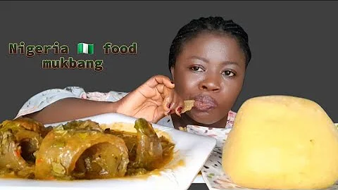 Oha soup,cowleg,gari fufu,Mukbang, Africa food  Asmr