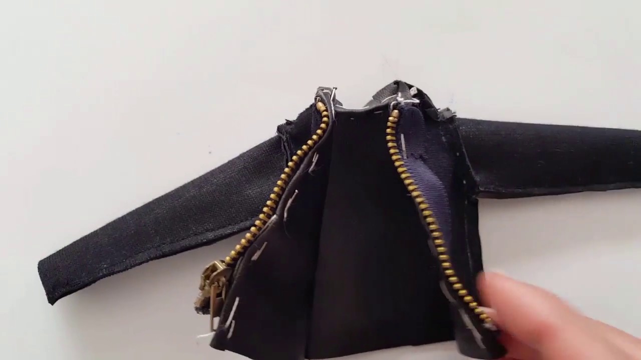 DIY Como hacer chaqueta de cuero para Barbie - YouTube