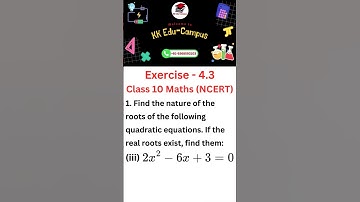 Exercise 4.3 Q - 1 (iii) | NCERT Class 10 Maths Solutions | Quadratic Equations Chapter - 4 NCERT