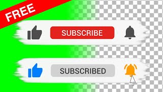 Free Subscribe Buttons Animation green screen, transparent