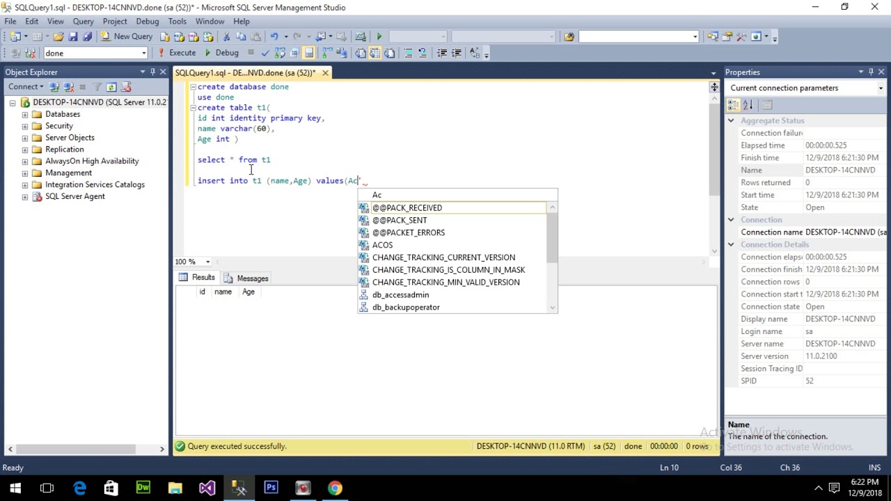 How to create database in SQL and uses insert delete update ? - YouTube