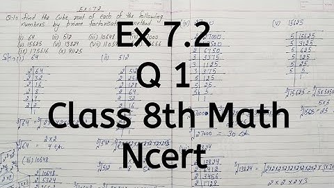 Ex 7.2, Q 1, Chapter 7, Cubes and Cube Roots, Class 8 Math
