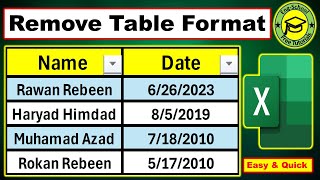 How to remove table Formatting in Microsoft Excel |How To Remove Table Format In Excel #Table Format Net Worth