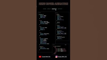 || Menu Hover Animation || HTML || CSS || #2 #shorts #coding #webdevelopment
