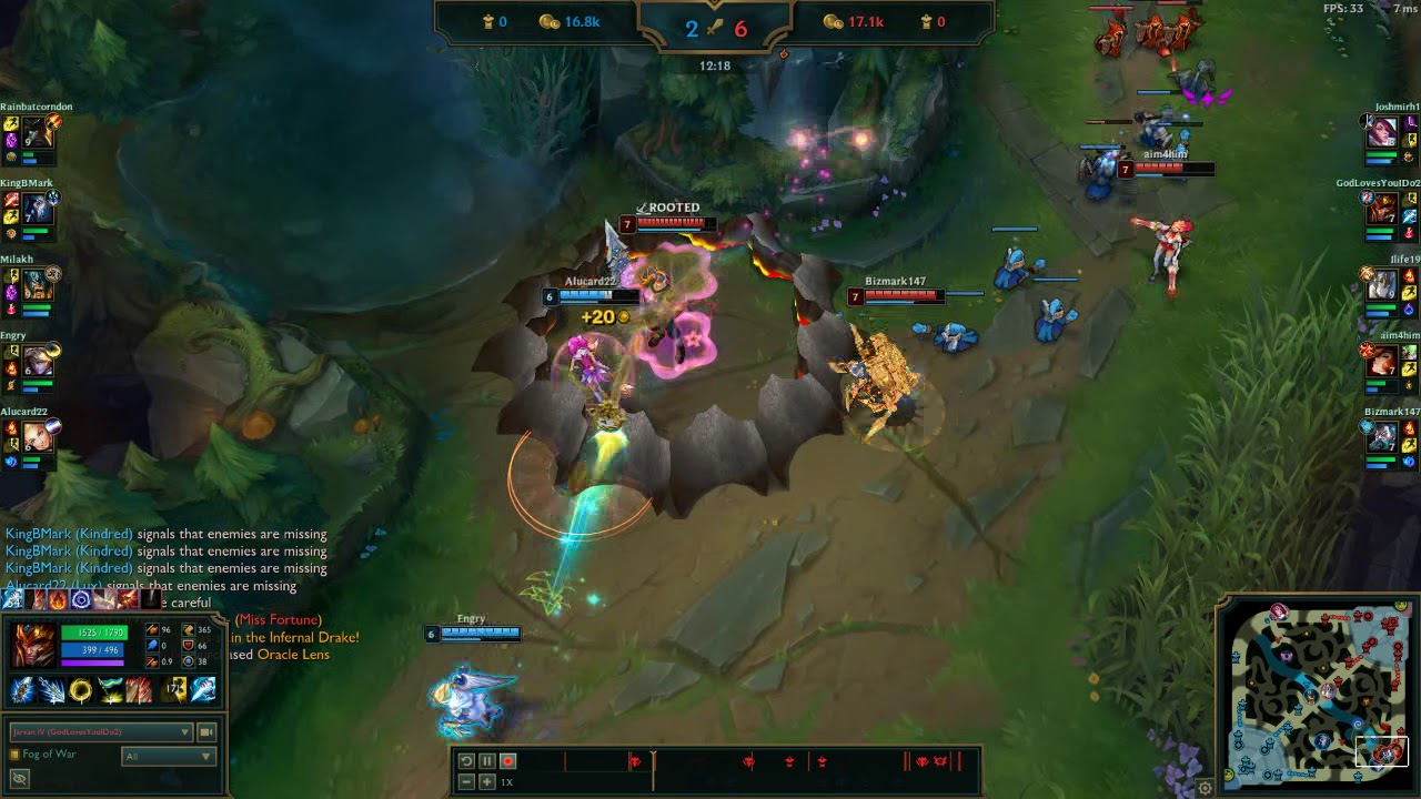 Jarvan IV ganks bot lane for the double kill, tower dives, and Zilean revives!