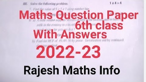 FA-2 Maths 6th Class Question Paper with  Key Answers 2022-23#fa2 #key