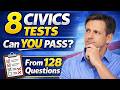 🔥 8 Civics Practice Tests 2026 from 128 USCIS Questions for US Citizenship Interview