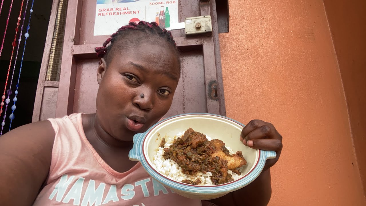 Liberian fry okra soup with chicken and fish YouTube