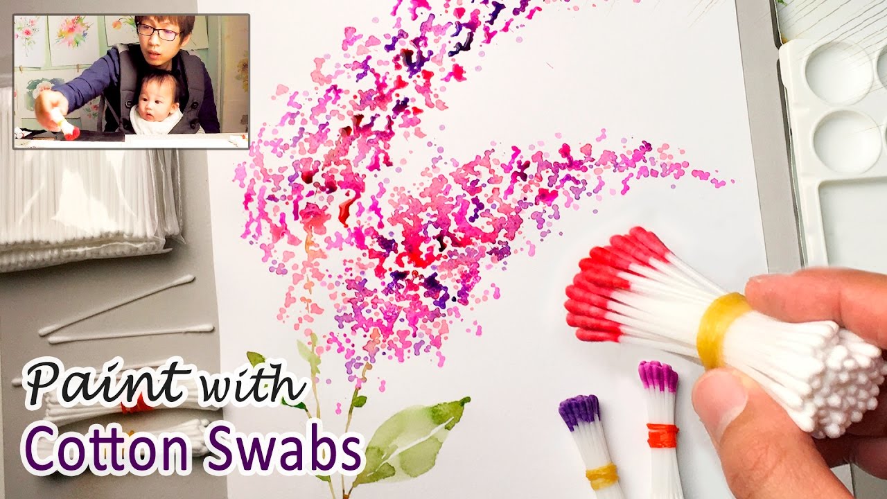 Cotton Swabs Painting Technique for Beginners | Basic Easy Step by step