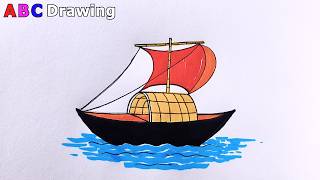 Easy Boat Drawing from ABC – Colorful Sailing Boat Drawing ⛵🎨 | ABC Drawing