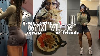 GYM W/ FRIENDS | grwm+ gym vlog, the best dumplings, quads + glute workout 🏋️‍♀️